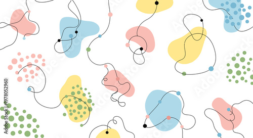 Colorful abstract shapes and lines.