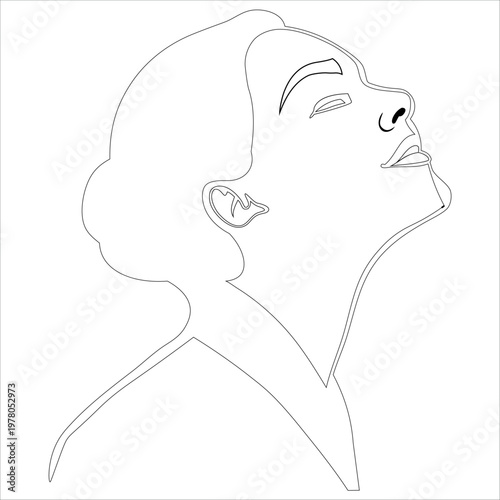 Minimalist profile sketch of a thoughtful person with long hair