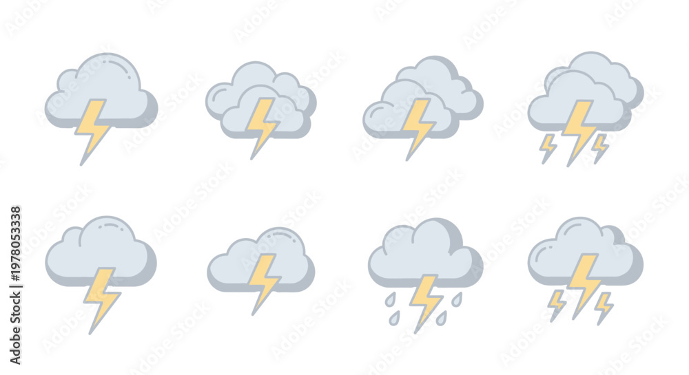 Obraz premium Clouds with lightning and rain falling.