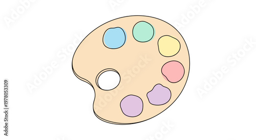 Colorful artist paint palette closeup.