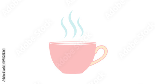 Pink Ceramic Coffee Tea Cup.