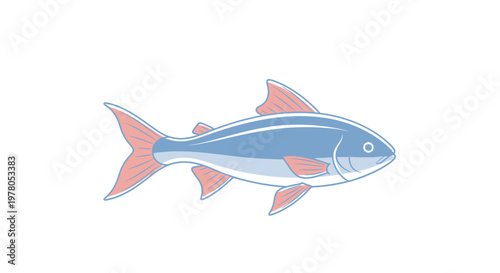 Side View of a Blue Fish.