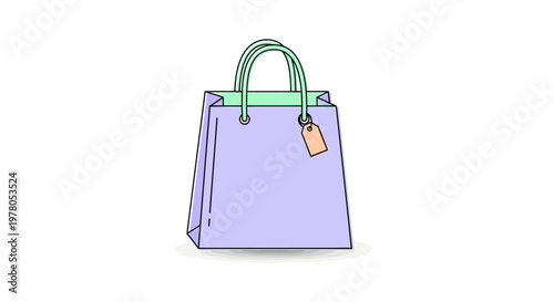 Purple Shopping Handbag with Tag.