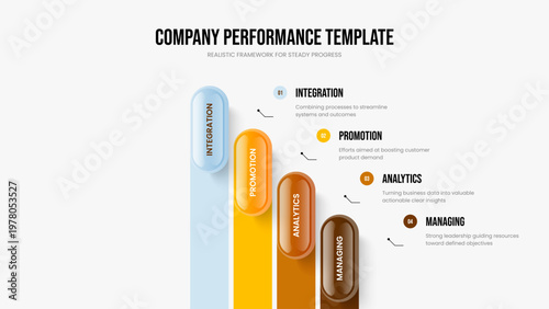 Service Briefing Four Element Infographic Frame Template. Advertising Strategy 4 Step Diagram Slideshow Layout. Sales Launch Slide Design Vector Illustration.