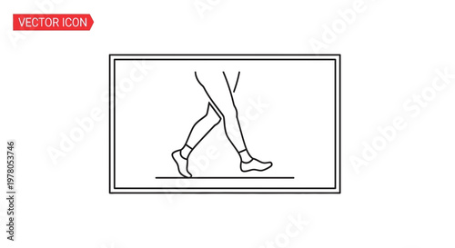 Line Art Animation of Walking Legs in Socks, Motion Graphic Element