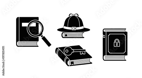 Collection of detective and security icons.