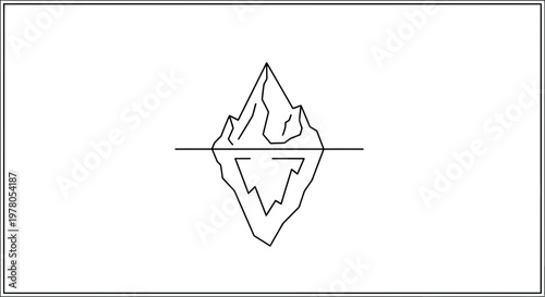 Iceberg Concept: Visible Tip Above Water, Hidden Mass Below
