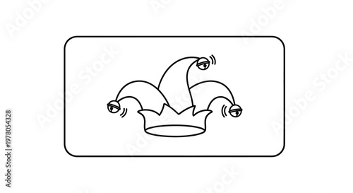 Jester Hat Icon Outline Drawing
