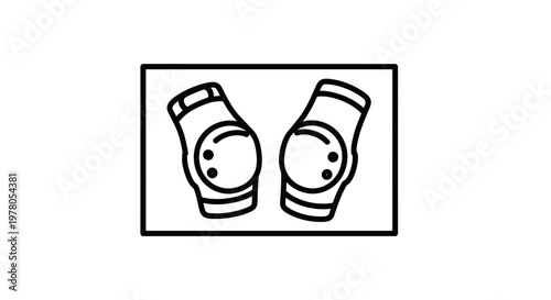 Knee Pads Icon Vector Illustration - Protective Gear for Sports and Activities