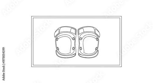 Knee Pads Line Art Icon Vector Illustration
