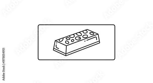 Hand-drawn illustration of a chocolate bar with nuts, isolated on white background