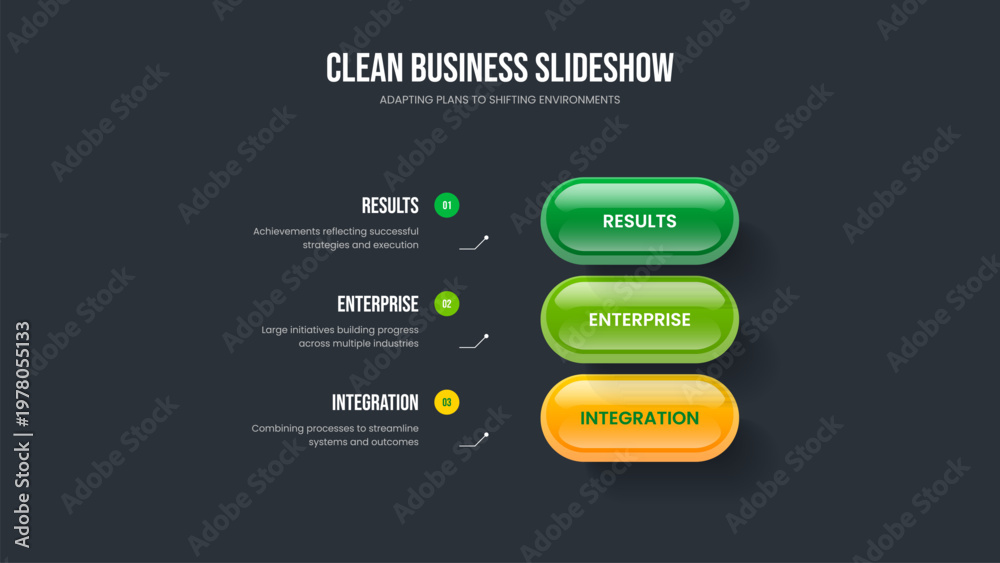 Obraz premium Sales Insight Three Element Diagram Frame Template. Creative Strategy 3 Option Infographic Presentation Layout. Service Innovation Slideshow Design Vector Illustration.