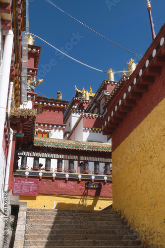Golden Roof Decoration of Songzanlin Temple inner courtyard, Shangri-la, Yunnan, China