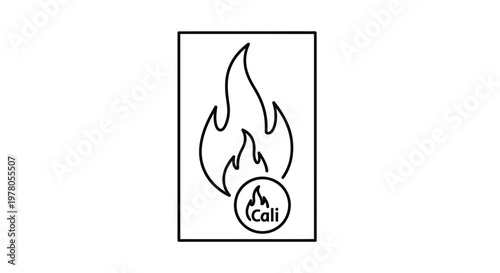 Flame icon with 'Cali' text inside a circle, representing fire or heat