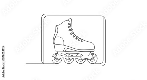 Inline Skates, Rollerblade, Roller Skating, Sport Equipment, Line Art Icon