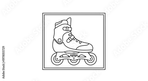 Inline Skates Outline Icon Vector Illustration