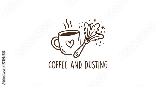 Coffee and Dusting Logo A Whimsical Combination