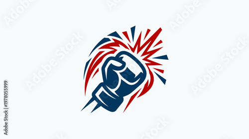 Dynamic Boxing Glove Logo with Impact Effect