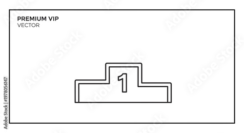 First Place Podium Icon, Winner's Platform, Number 1 Trophy Symbol