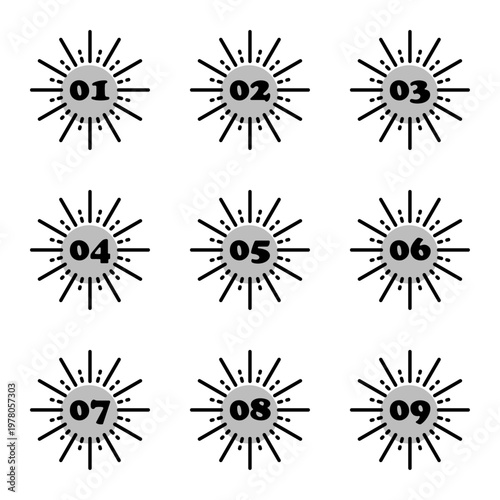 イラスト素材：各種フレーム、見出し、吹き出し、数字、番号、重要、ポイント