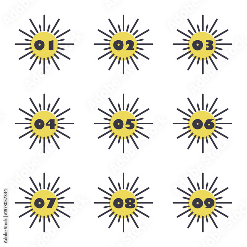 イラスト素材：各種フレーム、見出し、吹き出し、数字、番号、重要、ポイント