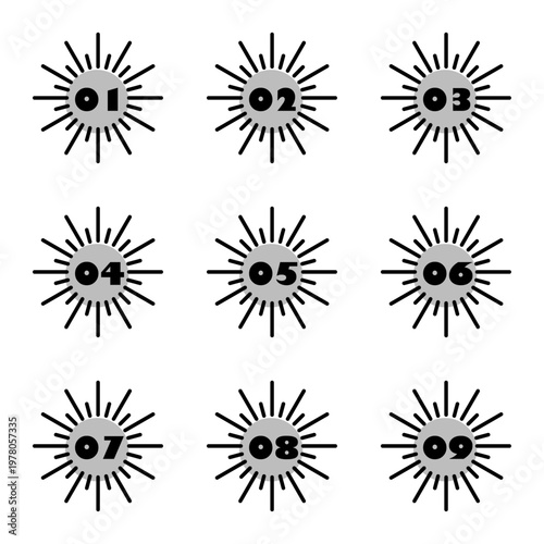 イラスト素材：各種フレーム、見出し、吹き出し、数字、番号、重要、ポイント