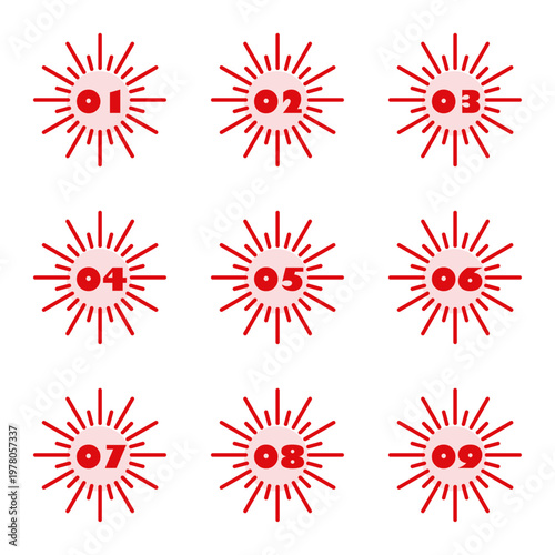 イラスト素材：各種フレーム、見出し、吹き出し、数字、番号、重要、ポイント