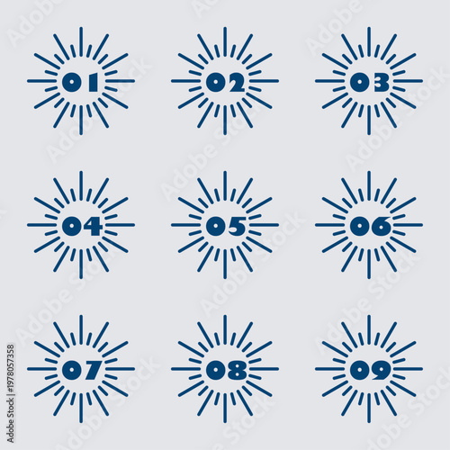 イラスト素材：各種フレーム、見出し、吹き出し、数字、番号、重要、ポイント