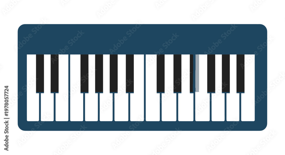 Fototapeta premium Modern Blue Keyboard Instrument, Music Education, Digital Piano Keys