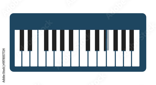Modern Blue Keyboard Instrument, Music Education, Digital Piano Keys