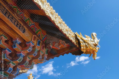 Golden Roof Decoration of Songzanlin Temple inner courtyard, Shangri-la, Yunnan, China