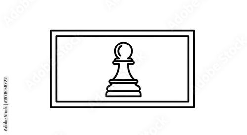 Chess Pawn Icon on White Background