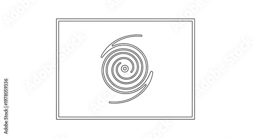 Abstract Swirl Vortex Icon, Spiral Energy Flow, Stylized Cyclone Symbol