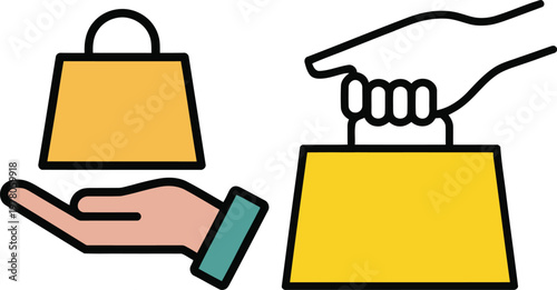 

business shoping  holding hand 
