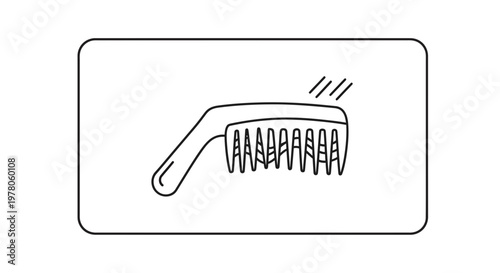 Stylized Comb Icon with Dynamic Lines - Hair Styling and Grooming Concept