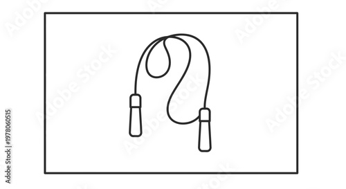 Simple line drawing of a jump rope, symbolizing fitness, exercise, and childhood fun.