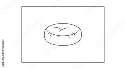 Simple Line Drawing of a Round Pillow or Cushion