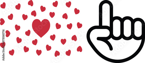 Love hart shape and hand rise 