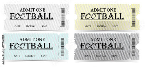 Football tickets, admission tickets, event passes, sport tickets, football stubs