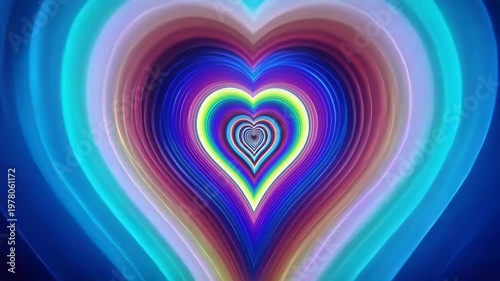 heart love neon abstract colorful romantic valentine glowing pattern design vibrant digital