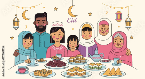 Diverse Family Sharing Traditional Meal.