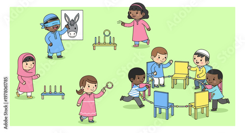 Children Playing Together In Classroom.