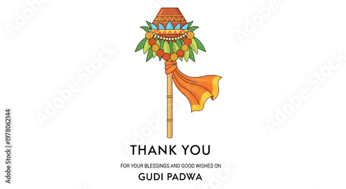 Gudi Padwa Festival Flag Decoration.