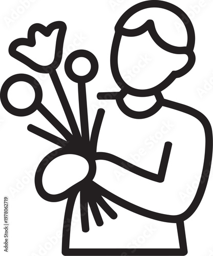 A person holding a bouquet of flowers