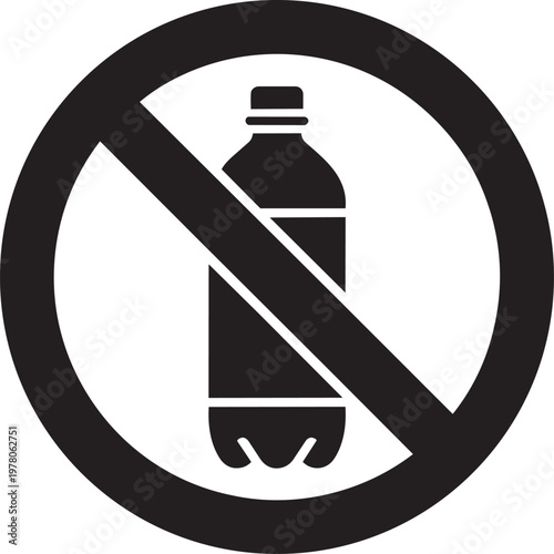 No plastic water bottles allowed sign