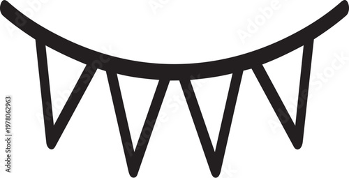 A black and white image of a bunting
