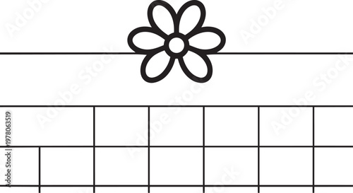 A flower shaped object on a grid background