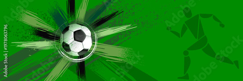 International Football Event Banner with Modern soccer Graphic Style