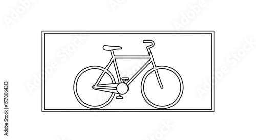 Minimalist Line Art Bicycle Icon on White Background