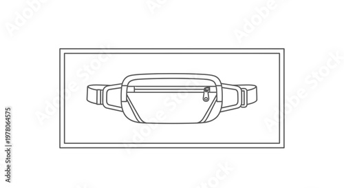 Minimalist Line Art of a Modern Fanny Pack, Waist Bag Icon